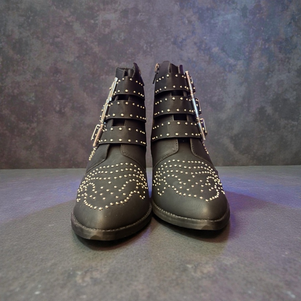 Studded Black Ankle Boots - Picture 2 of 5